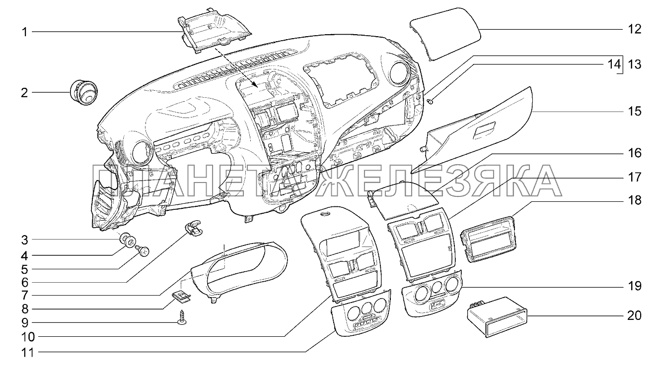 Панель приборов Lada Kalina 2192, 2194